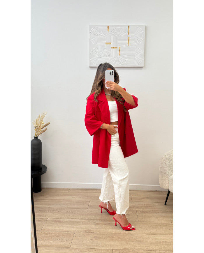 Blazer oversize Croisé rouge