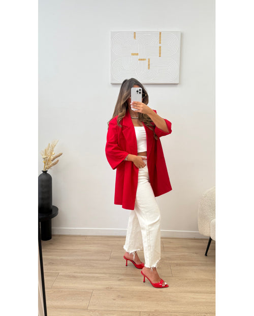 Blazer oversize Croisé rouge