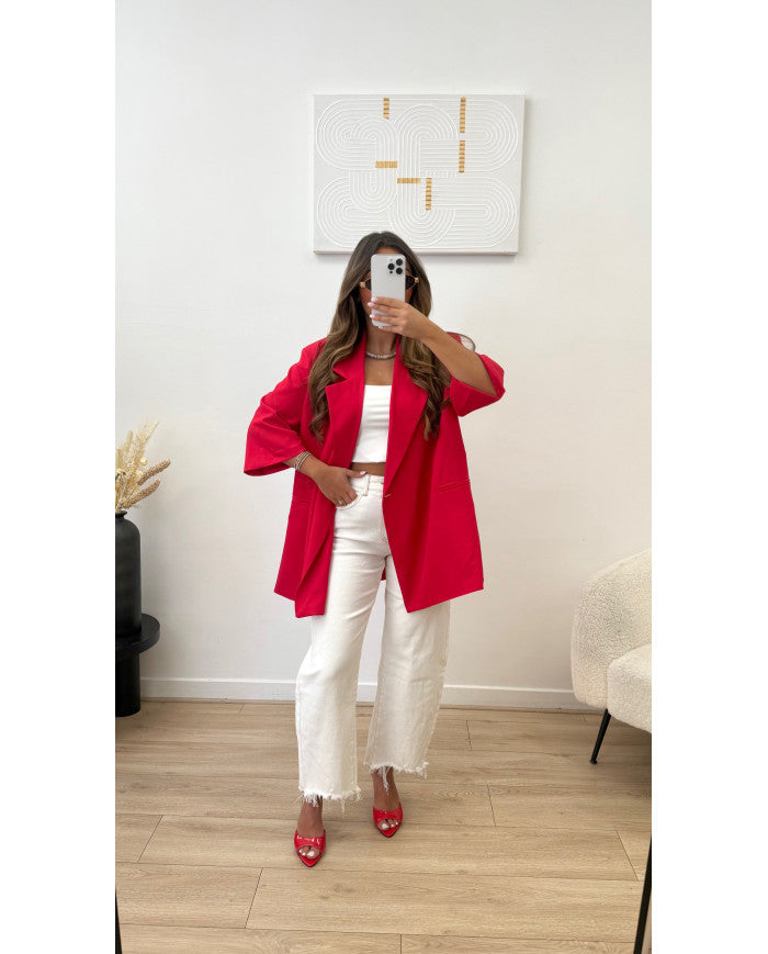 Blazer oversize Croisé rouge