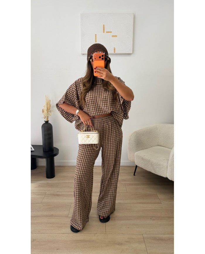 Ensemble à carreaux Loose Choco
