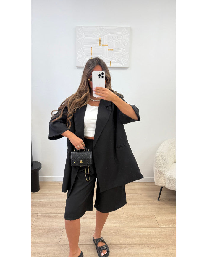 Ensemble bermuda Croisé noir