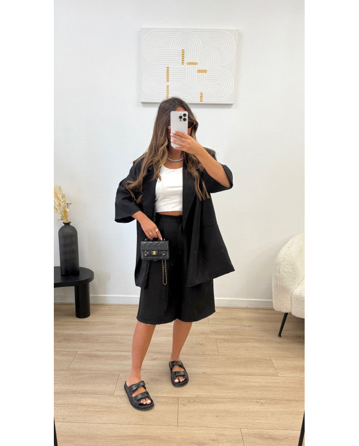 Ensemble bermuda Croisé noir