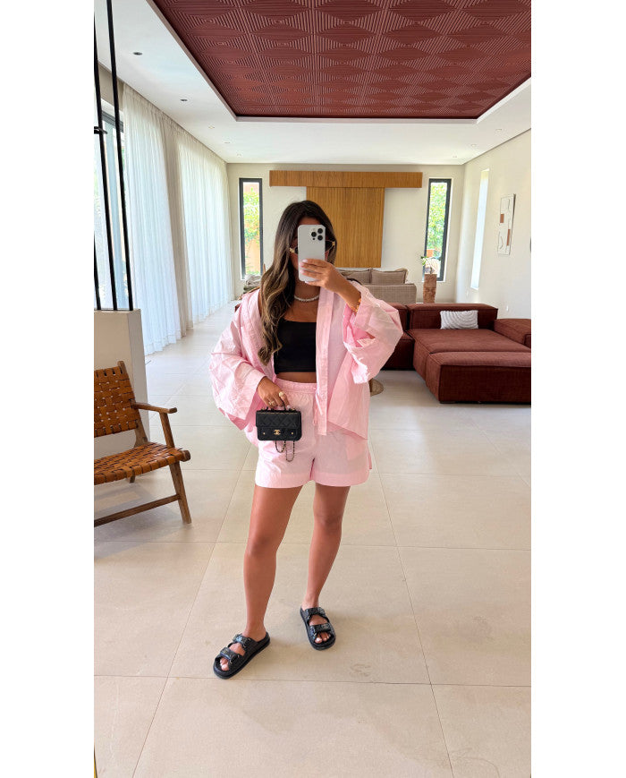 Ensemble chemise + short Nacima rose