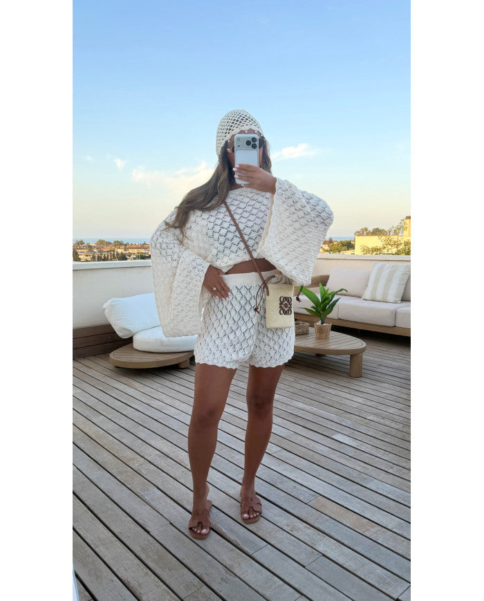 Ensemble Cosy Crochet Beige