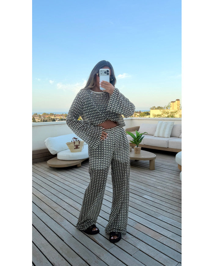 Ensemble crochet noir & Beige coquillages 🐚