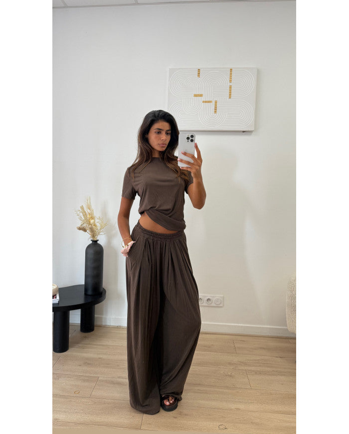 Ensemble viscose crop choco