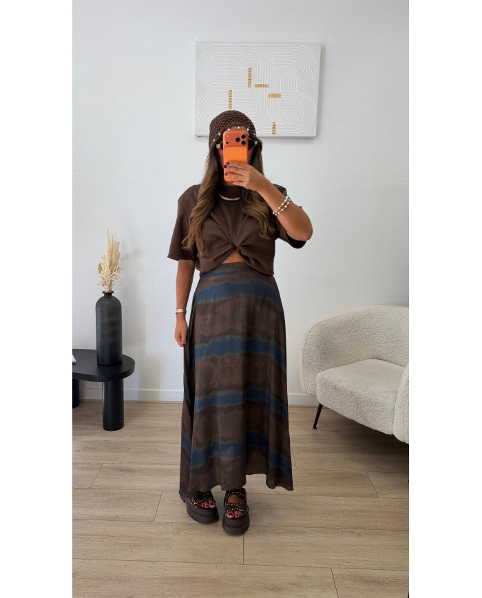 Jupe satiné Tie Choco