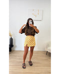 Jupe short à pois Jaune & Choco