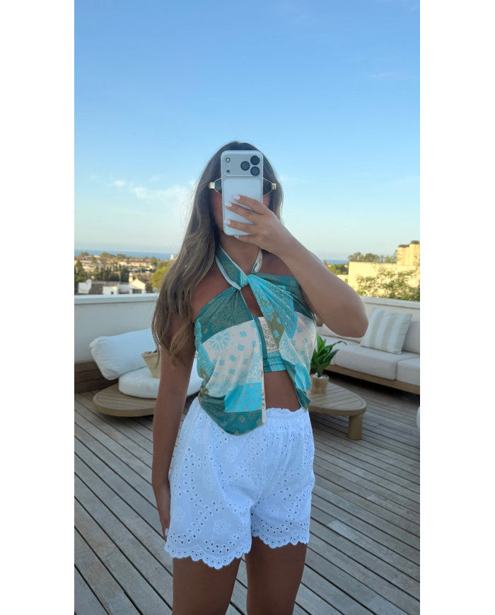 Maillot de Bain 3 pièces Bandana Turquoise