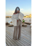 Pantalon Plage Rayé Choco & taupe