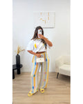 Pantalon rayé multi soleil Jaune