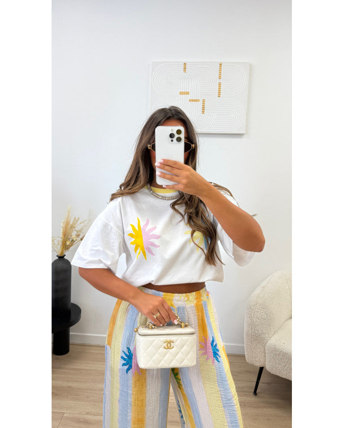 T-shirt multi soleil Jaune