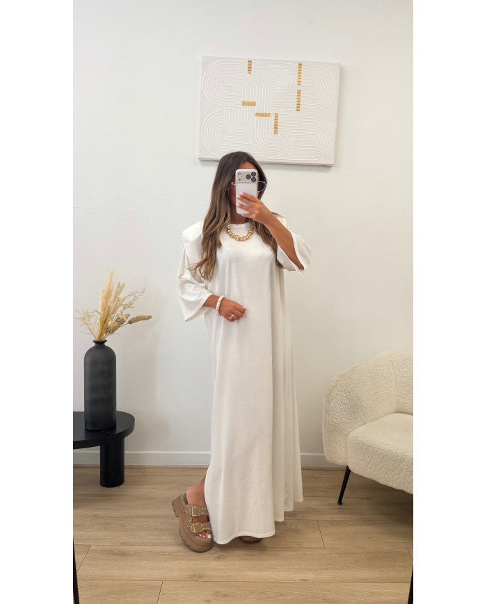Robe épaulette Viscose blanche