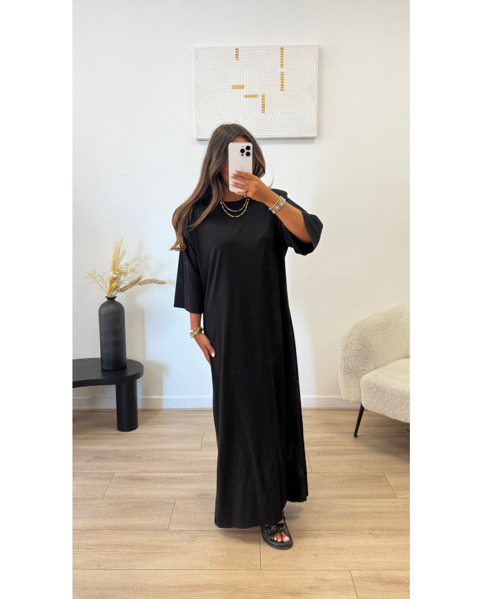 Robe épaulette viscose noir