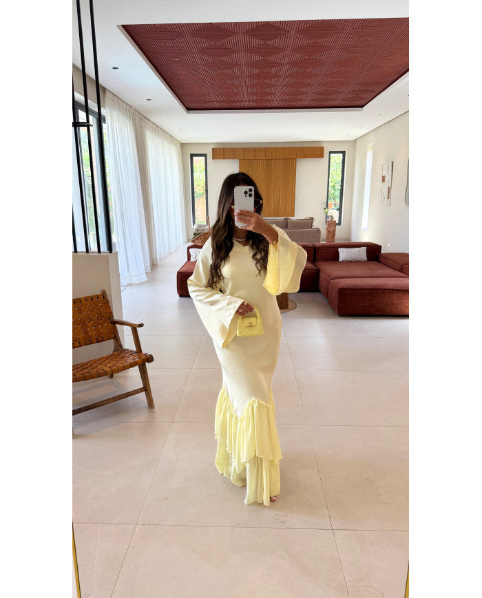 Robe Mast Volant Jaune