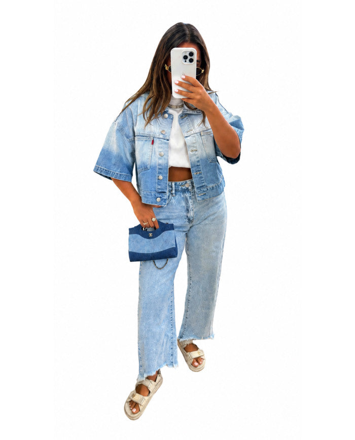 Veste en jean dégradé